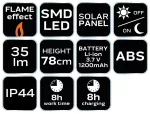 Lampa ogrodowa solarna płomień SMD wbijana