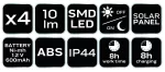 Lampa ogrodowa solarna SMD słupek, 4 szt.
