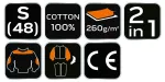 Bluza robocza 2 w 1 COTTON Slim, 100% cotton, rozmiar S