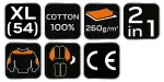 Bluza robocza 2 w 1 COTTON Slim, 100% cotton, rozmiar XL
