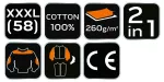 Bluza robocza 2 w 1 COTTON Slim, 100% cotton, rozmiar XXXL