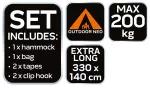 Hamak 330 x 140 cm zestaw