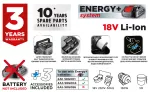 Odkurzacz warsztatowy Energy+ 18V, Li-Ion, 10 L, bez akumulatora