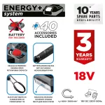 Miniszlifierka akumulatorowa Energy+ 18V bez akumulatora