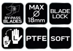 Sekator by-pass 200 mm, zakres do 18 mm, regulowany rozstaw