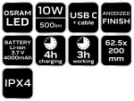 Latarka akumulatorowa USB C 500 lm Osram LED