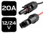 Kontroler panelu słonecznego 20A, 12/24V