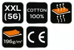 Koszulka polo DENIM, czarna, rozmiar XXL