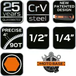Klucze nasadowe, 1/4", 1/2", CrV, zestaw 94 szt.