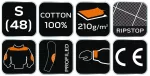 Bluza robocza Motosynteza, 100% bawełna rip stop, rozmiar S
