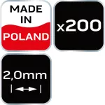 Krzyżyki dystansowe 2.0 mm, 200 szt.