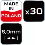 Krzyżyki dystansowe T 8.0 mm, 30 szt.