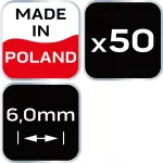 Krzyżyki dystansowe T 6.0 mm, 50 szt.