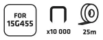 Zestaw taśma 10 sztuk x 25 m i zszywki 10 000 szt.