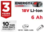 Akumulator Energy+ 18V, Li-Ion 6.0Ah