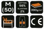 Spodnie robocze DENIM, wzmocnienia na kolanach, rozmiar M