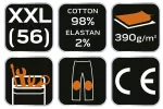 Spodnie robocze DENIM, wzmocnienia na kolanach, rozmiar XXL