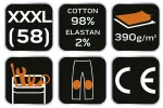 Spodnie robocze DENIM, wzmocnienia na kolanach, rozmiar XXXL