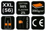 Spodnie robocze DENIM, czarne, rozmiar XXL