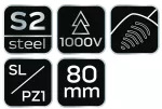 Wkrętak plus-minus 1000V, SL/PZ1 x 80mm