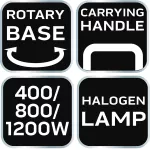 Halogenowy promiennik podczerwieni 400/800/1200W 90-113
