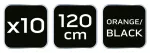 Sznurowadła do butów roboczych 120cm, pomarańczowo-czarne