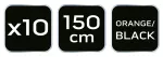 Sznurowadła do butów roboczych 150cm, pomarańczowo-czarne