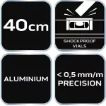 Poziomnica aluminiowa S 300, 3 libelle, 40 cm