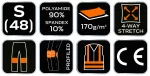 Spodnie robocze PREMIUM,4 way stretch, czarne, rozmiar S