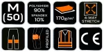 Spodnie robocze PREMIUM,4 way stretch, czarne, rozmiar M