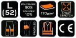 Spodnie robocze PREMIUM,4 way stretch, czarne, rozmiar L