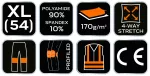 Spodnie robocze PREMIUM,4 way stretch, czarne, rozmiar XL