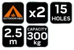 Taśmy do hamaków 2.5m 2 szt. 15 oczek 300kg