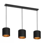NEVA 3P E27, lampa wisząca, max. 3x60W, czarna, listwa