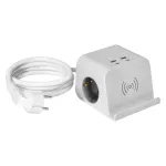 Listwa zasilająca nabiurkowa, ładowarką USB, śrubowym zaciskiem mocującym i przewodem 1,5m, 2x2P+Z (Schuko), 4xUSB, biały