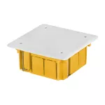 INSTALL-BOX puszka podtynkowa 105x105x50 do ścian pustych bezhalogenowa samogasnąca IP 40 - kolor żółty