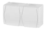 HERMES 2 gniazdo natynkowe podwójne z uziemieniem 2x2P+Z IP 44 - kolor biały