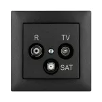SENTIA gniazdo R-TV-SAT 10DB bez ramki podtynkowe IP 20 - kolor czarny metalizowany