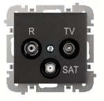SANTRA gniazdo R-TV-SAT końcowe bez ramki podtynkowe IP20 - kolor czarny