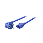 Kabel zasilający Schuko 90° - C13 180° 1,8m niebieski