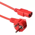 Kabel zasilający CEE7/7 -C13 czerwony 0,6m