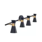 Ceiling fixture Eufo 4 Bodies GU10 8W Black Gold DE-0174-NEG