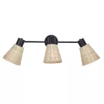 Spotlights series Nature Triplex E27 Black Natural rattan DE-0221-NAT