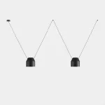 Pendant Attic 2 Bodies Hexagonal Shape 2200mm Side E27 30W Black 2170lm 00-9045-05-05