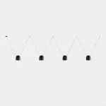 Pendant Attic 4 Bodies Hexagonal Shape 2200mm Side E27 60W Black 4340lm 00-9049-05-05