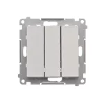 SIMON 55 WMDL-031xx4-143 Przycisk potrójny (moduł) 10 AX, 250 V~, szybkozłącza; Aluminium mat