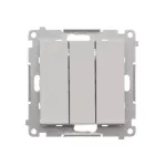 SIMON 55 WMDL-031xx5-114 Przycisk potrójny z podświetleniem LED (moduł) 10 AX, 250 V~, szybkozłącza; Jasnoszary mat
