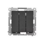 SIMON 55 WMDL-031xx5-149 Przycisk potrójny z podświetleniem LED (moduł) 10 AX, 250 V~, szybkozłącza; Czarny mat