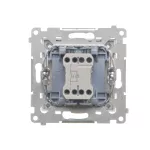 SIMON 55 WMDL-0P15xx-143 Przycisk pojedynczy zwierny z podświetleniem LED (moduł) 10 AX, 250 V~, szybkozłącza; Aluminium mat