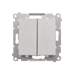 SIMON 55 WMDL-0P1xx3-143 Przycisk podwójny zwierny bez piktogramu (moduł) 10 AX, 250 V~, szybkozłącza; Aluminium mat